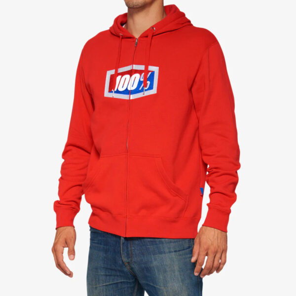 Bluza NA Zamek Official ZIP Hoodie Fleece RED Kolor Czerwony Rozmiar M | 100 Procent