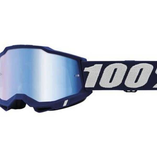 GOGLE ACCURI 2 Deepmarine – MIRROR BLUE LENS – Kolor Granatowy/Biały SZYBKA Niebieskie LUSTRO | 100 Procent