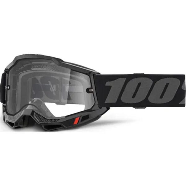 Gogle Accuri 2 Enduro Moto Black – Clear Lens – Kolor Czarny/Szary Szybka Przeźroczysta | 100 Procent