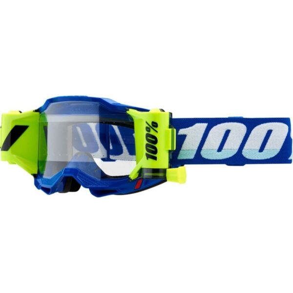 GOGLE ACCURI 2 Forecast ROLL-OFF BLUE – Kolor Niebieski/Biały/Żółty FLUO SZYBKA Przeźroczysta | 100 Procent