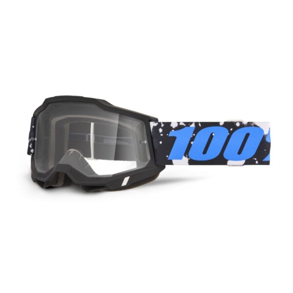 GOGLE ACCURI 2 Callisto – CLEAR LENS – Kolor Czarny/Biały/Niebieski SZYBKA Przeźroczysta | 100 Procent