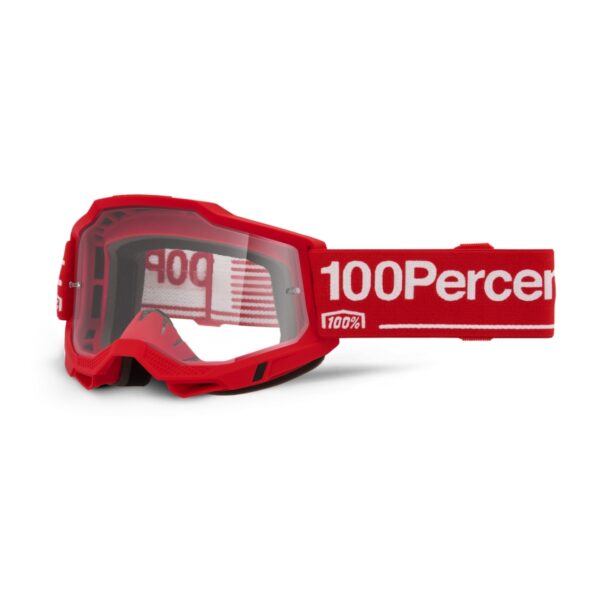 GOGLE ACCURI 2 WOLG – CLEAR LENS – Kolor Czerwony/Biały SZYBKA Przeźroczysta | 100 Procent