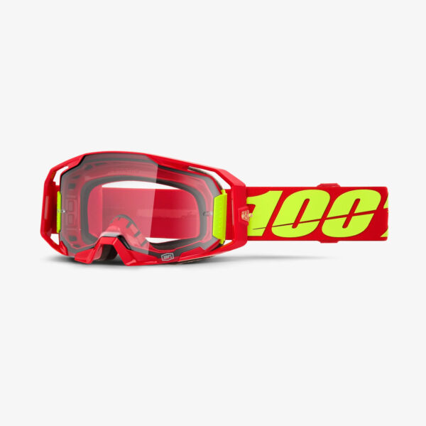 GOGLE Armatic RED – CLEAR LENS – Kolor Czerwony/Żółty FLUO SZYBA Przeźroczysta | 100 Procent