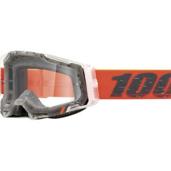 GOGLE Racecraft 2 Schrute – CLEAR LENS – Kolor Pomarańczowy/Szary SZYBKA Przeźroczysta | 100 Procent