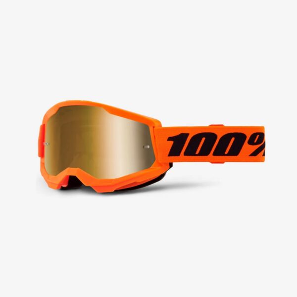 Gogle Strata 2 Neon Orange – Mirror Gold Lens – Kolor Pomarańczowy/Czarny Szybka Złote Lustro | 100 Procent