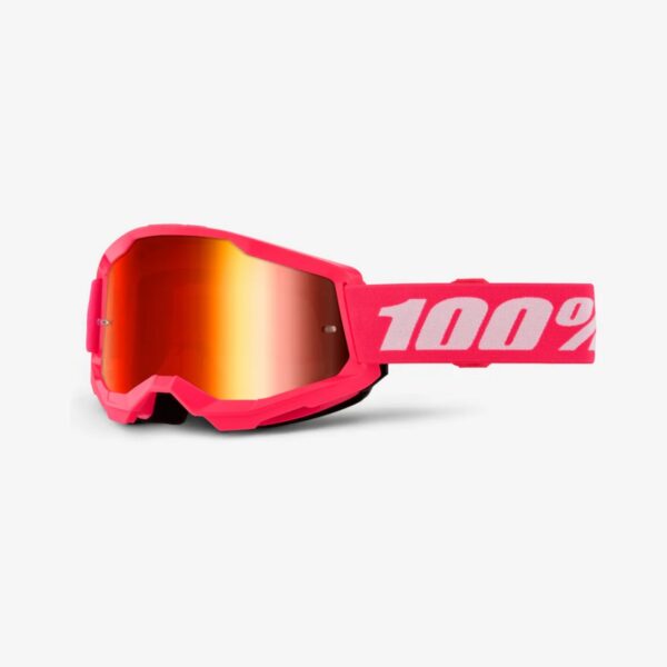 Gogle Strata 2 Pink – Mirror RED Lens – Kolor Różowy/Biały Szybka Czerwone Lustro | 100 Procent