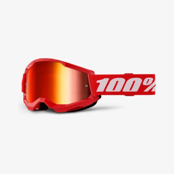 Gogle Strata 2 RED – Mirror RED Lens – Kolor Czerwony/Biały Szybka Czerwone Lustro | 100 Procent