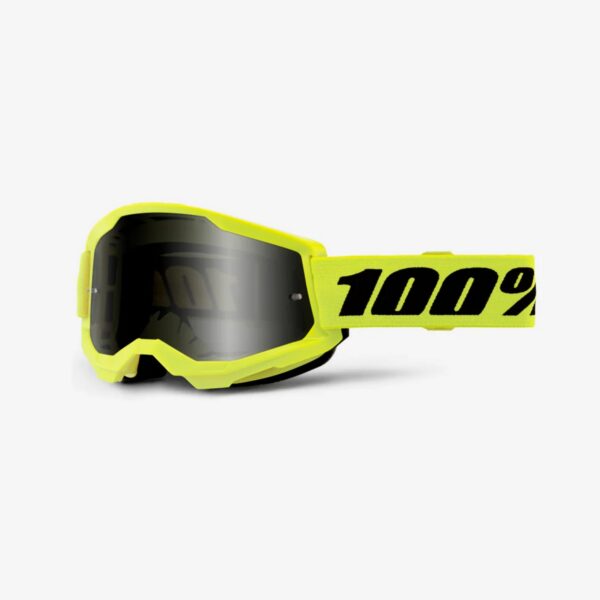 Gogle Strata 2 Sand Neon Yellow – Smoke Lens – Kolor Żółty/Czarny Szybka Przyciemniana | 100 Procent