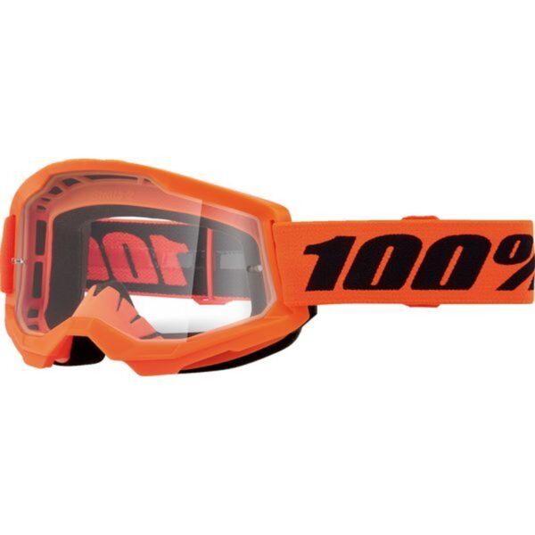 Gogle Strata 2 Youth Junior Neon Orange – Clear Lens – Kolor Pomarańczowy/Czarny Szybka Przeźroczysta | 100 Procent
