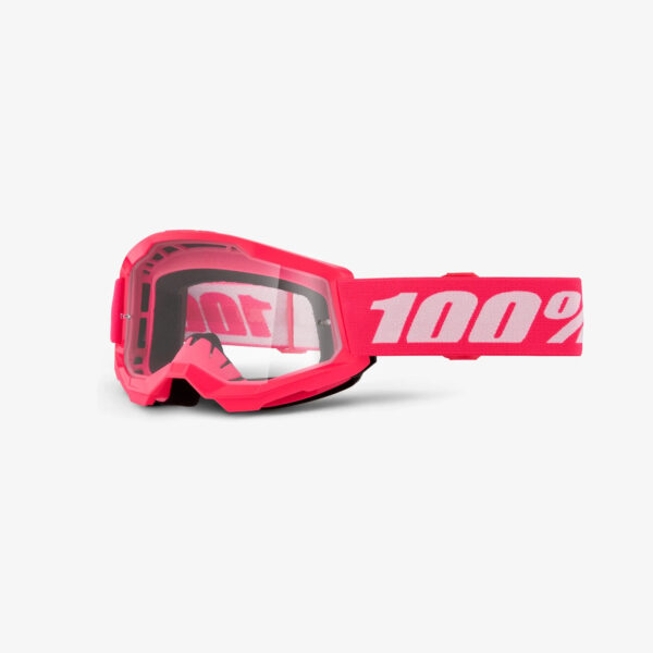 Gogle Strata 2 Youth Junior Pink – Clear Lens – Kolor Różowy/Biały Szyba Przeźroczysta | 100 Procent