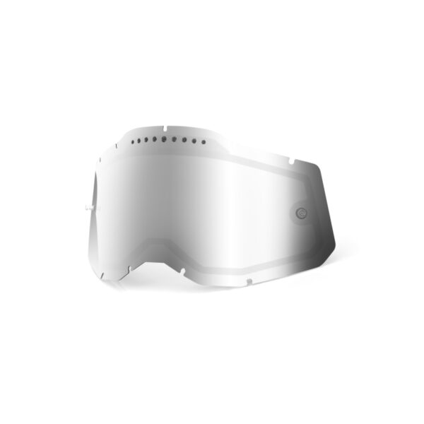 RC2/AC2/ST2 Replacement LENS – VENTED DUAL PANE MIRROR Silver, Szyba/Szybka/Szybka DO GOGLI Racecraft 2/ACCURI 2/STRATA2 Podwójna Wentylowana Kolor Srebrne LUSTRO | 100 Procent
