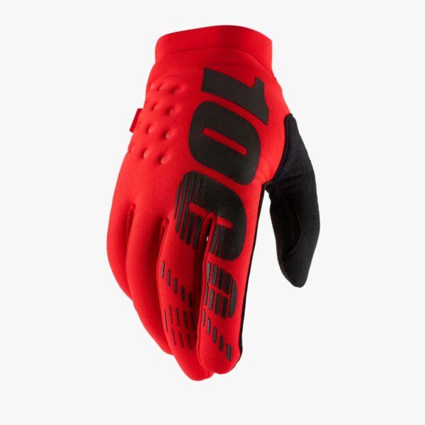 Rękawice Cross/Enduro Brisker Gloves RED Kolor Czerwony/Czarny Rozmiar S | 100 Procent