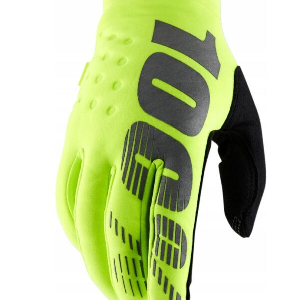 Rękawice Cross/Enduro Brisker Youth Junior Softshell Fluo Yellow/Black Kolor Żółty Fluo/Czarny Rozmiar XL | 100 Procent