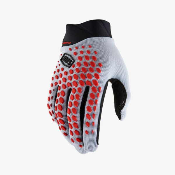 Rękawice Cross/Enduro/Mtb Geomatic Gloves Grey/Racer RED Kolor Szary/Czerwony Rozmiar S | 100 Procent