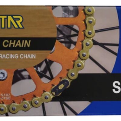 Łańcuch Napędowy 520MXR2-114G Motocross DO 500 CCM, Kolor Złoty (38, 4Kn) (520Ert3) Otwarty + Zapinka - Zastępuje SS520MXR1-114G - Made IN Japan - Oferta Specjalna