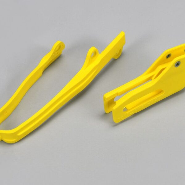 Komplet Ślizg (SU04912102) + Prowadnica (SU03908102) Łańcucha Suzuki RMZ 250 ’10-18, RMZ 450 ’07, ’10-17, Kolor Żóty – Zastępuje SU04933102 | UFO