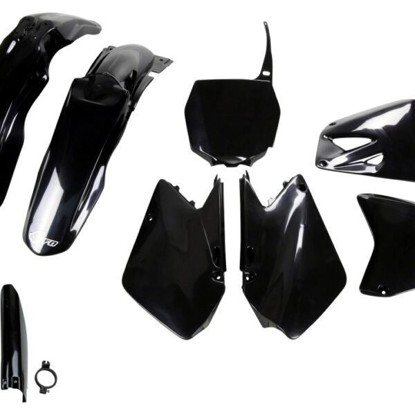 Komplet Plastików z Osłonami Teleskopów Suzuki RM 125 / 250 ’01-’22 Kolor Czarny | UFO