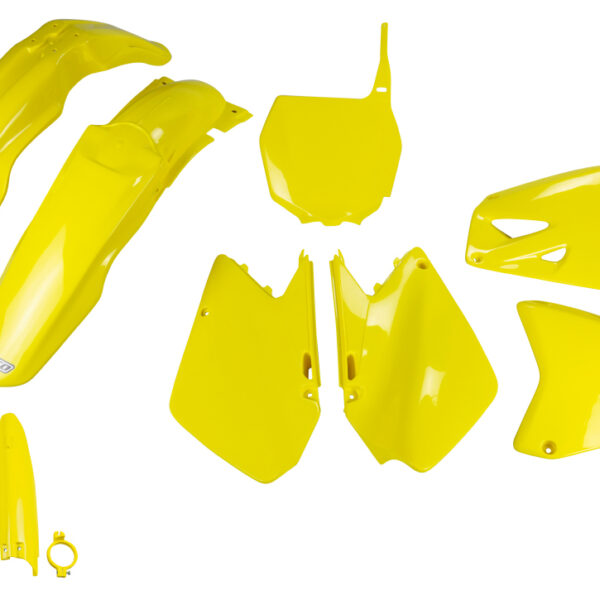 Komplet Plastików z Osłonami Teleskopów Suzuki RM 125 / 250 ’01-’22 Kolor Żółty | UFO