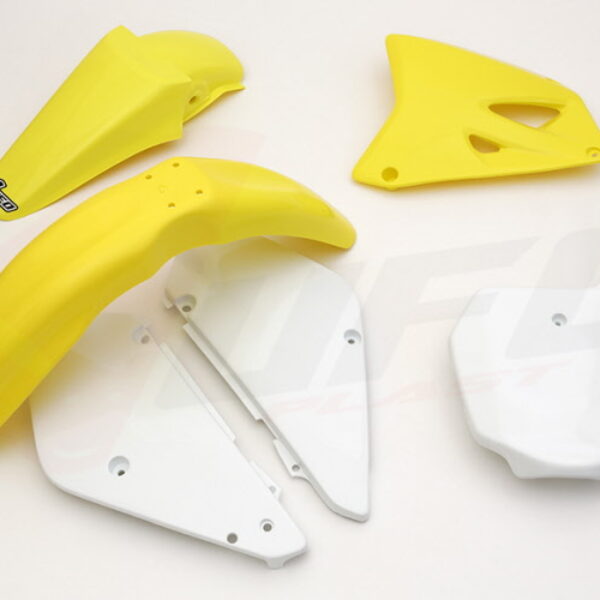 Komplet Plastików Suzuki RM 85 ’00-’24 Kolor OEM ’00-’15 i ’18-’20 OEM (Biały/Żółty) (Su405E999) | UFO