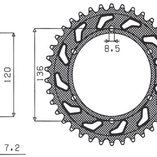 Sunstar JT Zębatka napędowa – YAMAHA TDR 125 (JTR1847.57)… (1993-1999)