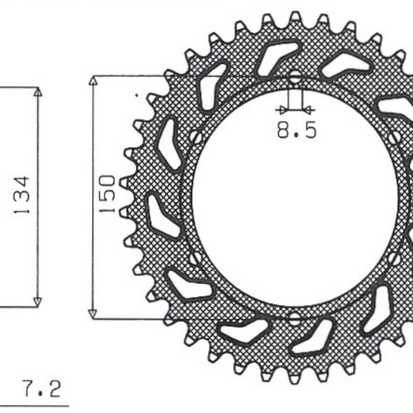 Sunstar JT Zębatka napędowa – KAWASAKI KMX 125 (JTR463.48… (1986-2003) – SUN1-2622-48