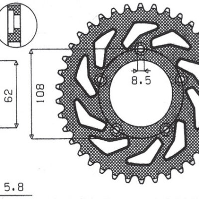 Sunstar JT Zębatka napędowa - APRILIA RS 125 (JTR701.43)*... (1993-2005)