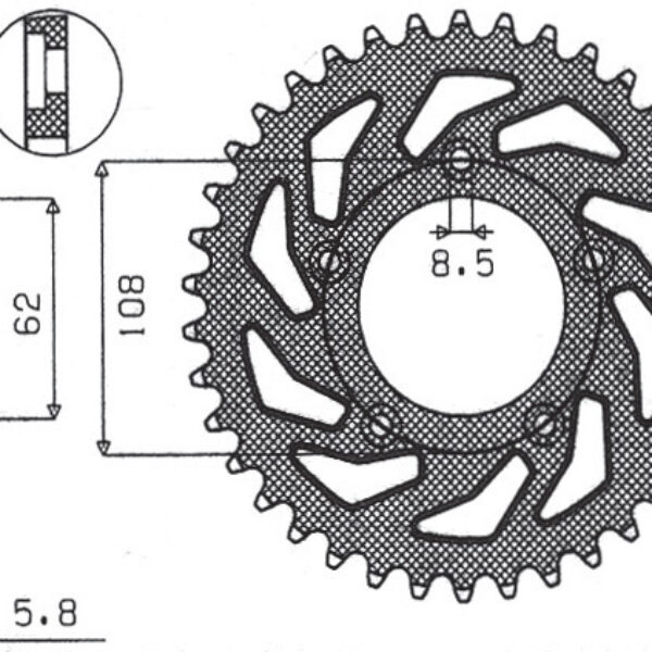 Sunstar JT Zębatka napędowa – APRILIA RS 125 (JTR701.43)*… (1993-2005)