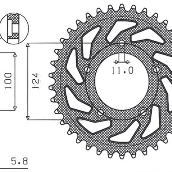 Sunstar JT Zębatka napędowa – DUCATI MONSTER / ABS 821 (2014-2020)