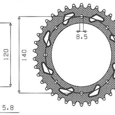 Sunstar JT Zębatka napędowa - KAWASAKI KLE 500 (JTR487.44... (1991-2007)