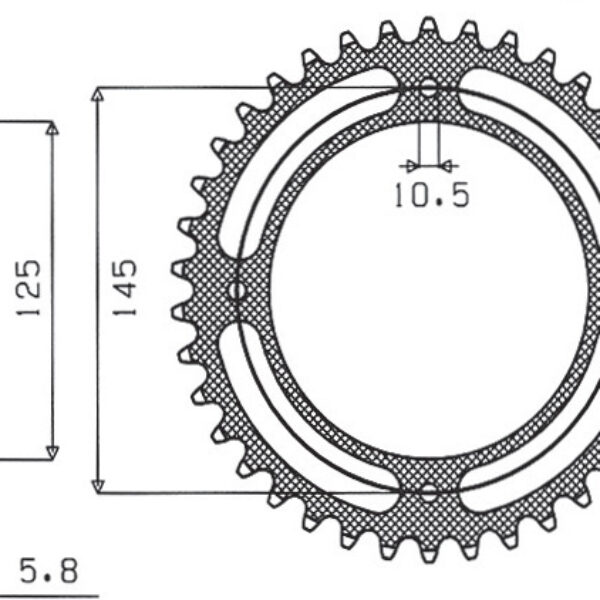 Sunstar JT Zębatka napędowa – YAMAHA XT 600 (1983-1994) – SUN1-3538-41
