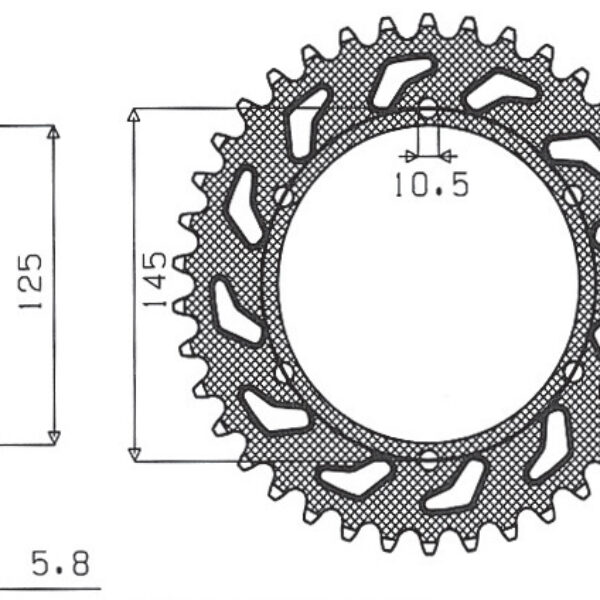 Sunstar JT Zębatka napędowa – YAMAHA XT 660 R/X (2004-2014) – SUN1-3541-45