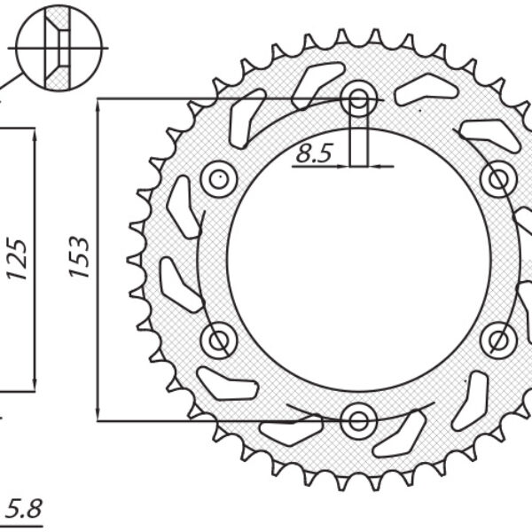 Sunstar JT Zębatka napędowa – HONDA CR/CRF/XR (JTR210.50)… (1983-2025)