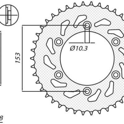 Sunstar JT Zębatka napędowa - HONDA XR 250R (1990-2000) - SUN1-3565-48