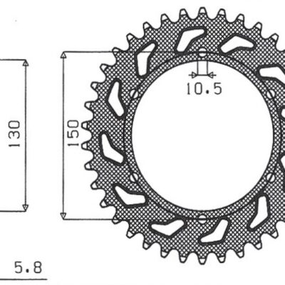 Zębatka Tylna 236 42 Honda NX 650 '88-'90, FMX 650 '05-'08, XR 600 88-90, Yamaha XJ6 600 '09-'13 (Jtr245/3.42)* (Łańc. 520) (430942JT) | Sunstar