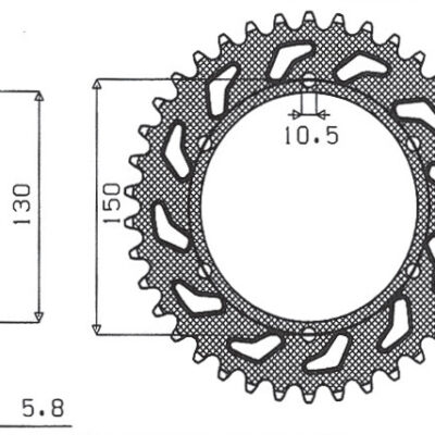 Zębatka Tylna 236 45 Honda NX 650 '88-'90, FMX 650 '05-'08, XR 600 88-90 (Jtr245/3.45)* (Łańc. 520) (430945JT) | Sunstar