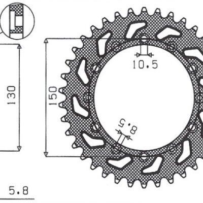 Sunstar JT Zębatka napędowa - HONDA NX 650 (1995-2015) - SUN1-3612-48