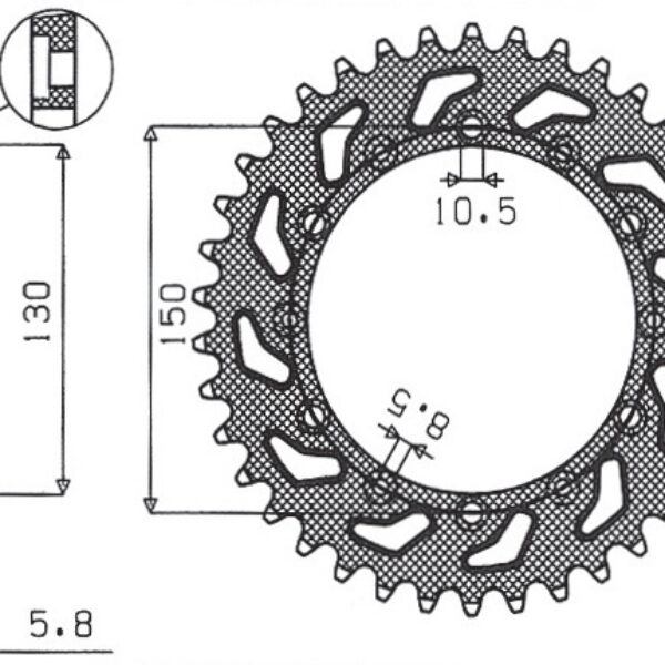 Sunstar JT Zębatka napędowa – HONDA NX 650 (1995-2015) – SUN1-3612-48