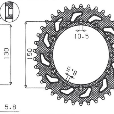 Sunstar JT Zębatka napędowa - HONDA NX 650 (1995-2015) - SUN1-3612-49