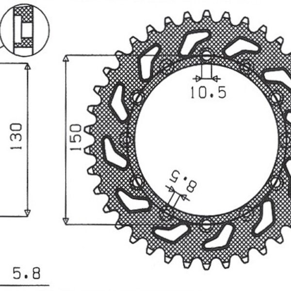 Sunstar JT Zębatka napędowa – HONDA NX 650 (1995-2015) – SUN1-3612-49