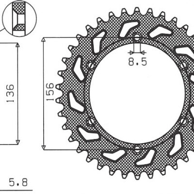Sunstar Zębatka napędowa - BETA 450/498/520 RR (2001-2015)