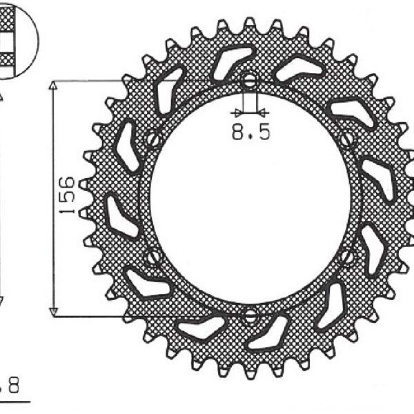 Sunstar JT Zębatka napędowa – HUSQVARNA SM 610 () (1990-2009) – SUN1-3631-50