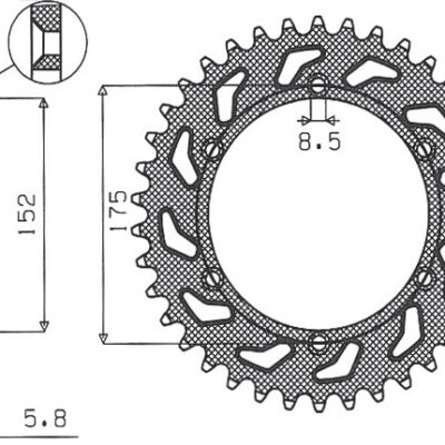 Sunstar JT Zębatka napędowa - YAMAHA TT600 R (1993-2003) - SUN1-3685-44