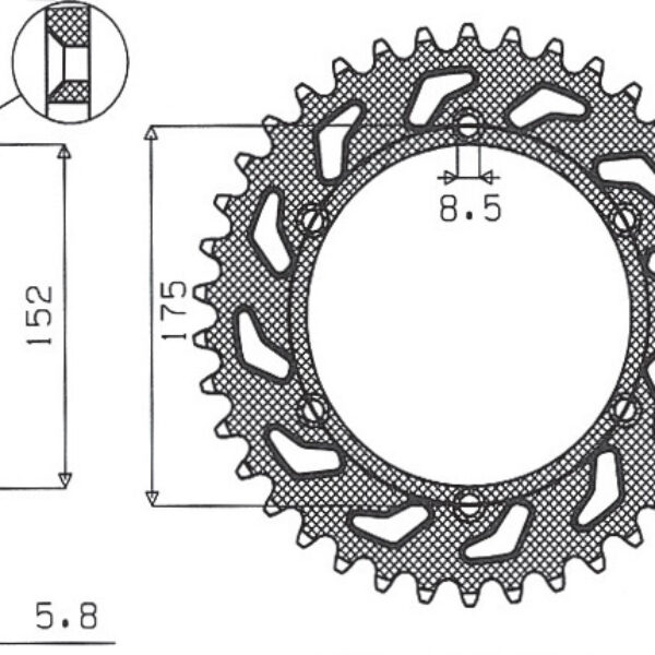Sunstar JT Zębatka napędowa – YAMAHA TT600 R (1993-2003) – SUN1-3685-48
