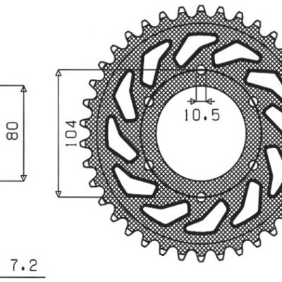 Zębatka TYLNA 4359 40 Kawasaki ZX 6 R '98-'02, z 1000 '07-'09, ZX10R '04-'15 (JTR1489.40) (Łańc. 525) (435940JT) | Sunstar