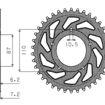 Sunstar JT Zębatka napędowa - SUZUKI GSF 650 BANDIT (2007-2015) - SUN1-4386-47