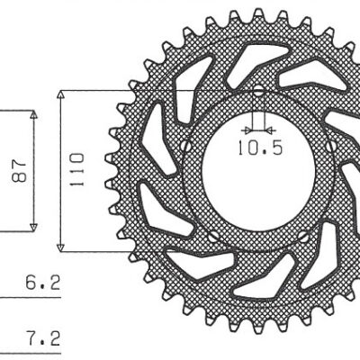 Sunstar JT Zębatka napędowa - SUZUKI GSF 650 BANDIT (2007-2015) - SUN1-4386-48