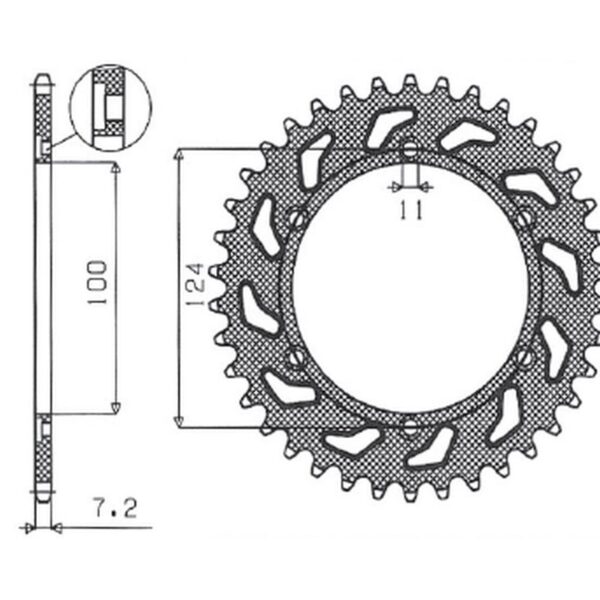 Sunstar JT Zębatka napędowa – DUCATI MONSTER 1000 (JTR745… (2003-2005) – SUN1-4436-38