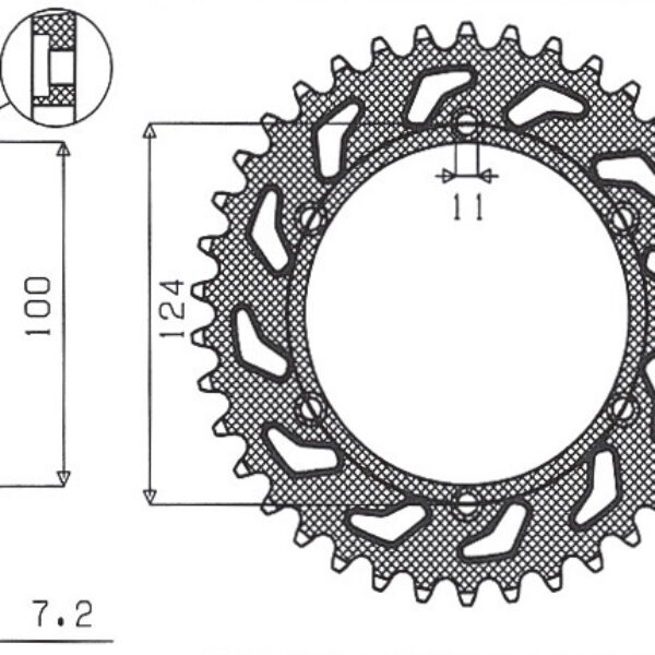 Sunstar JT Zębatka napędowa – DUCATI MONSTER 1000 (JTR745… (2003-2005) – SUN1-4436-39