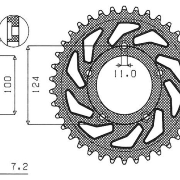Sunstar JT Zębatka napędowa – DUCATI 749 (JTR744.36) (ŁAŃ… (2003-2006)