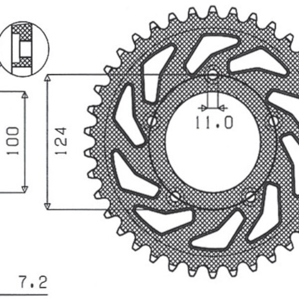Sunstar JT Zębatka napędowa – DUCATI 749 (JTR744.38) (ŁAŃ… (2003-2006)